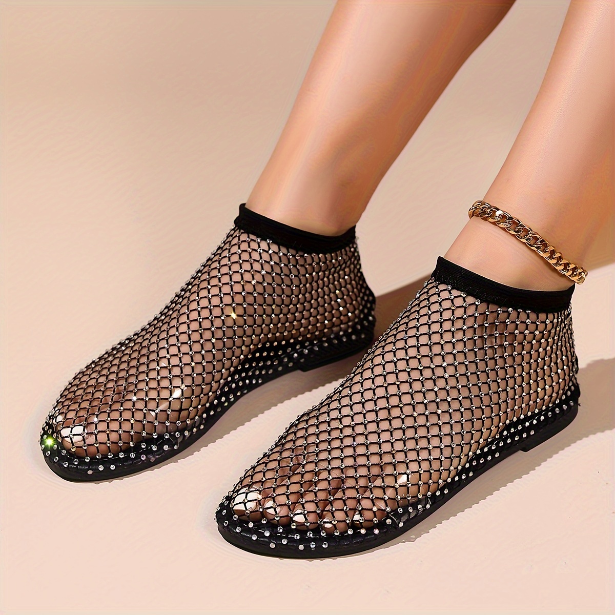 womens rhinestone pattern sandals slip on soft sole flat hollow out shoes summer transparent beach shoes details 8