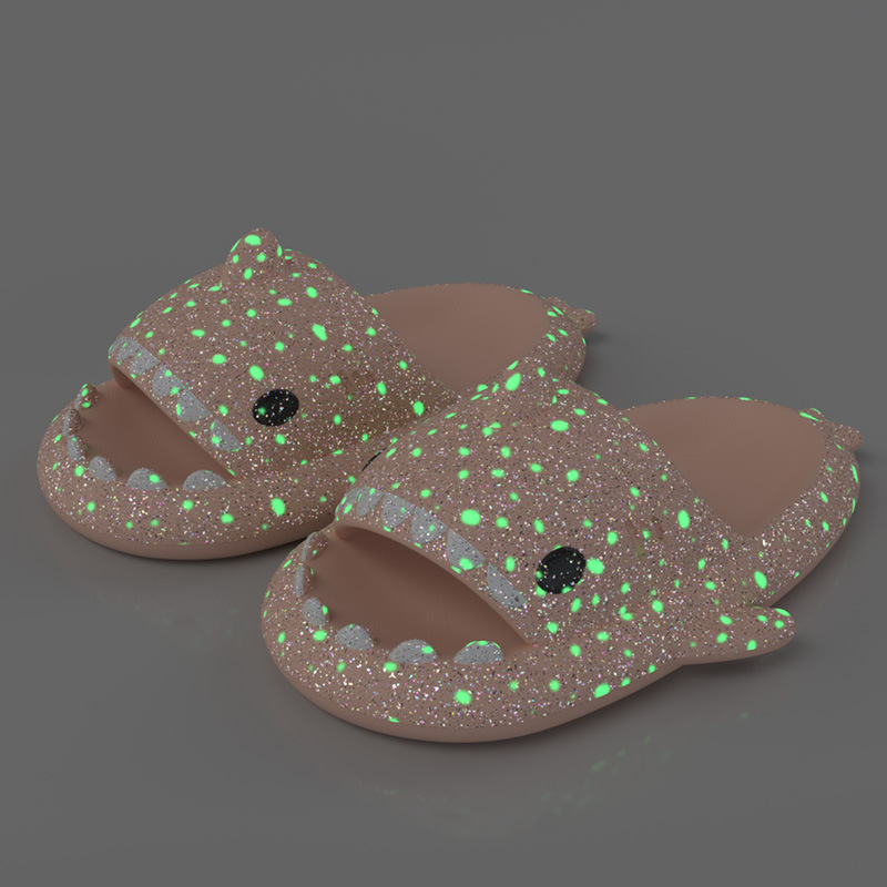 womens luminous shark house slides summer soft sole pillow slides anti skid home slides details 2