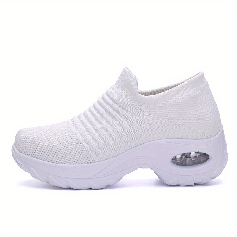 womens breathable knit sneakers comfortable low top slip on shoes womens air cushion shoes details 6