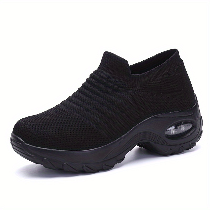 womens breathable knit sneakers comfortable low top slip on shoes womens air cushion shoes details 11