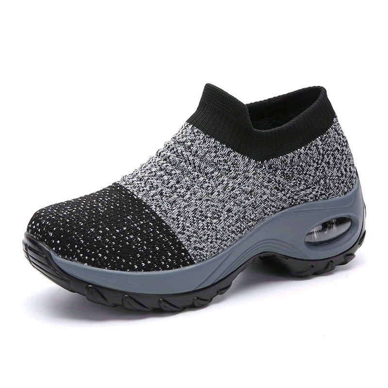 womens breathable knit sneakers comfortable low top slip on shoes womens air cushion shoes details 17