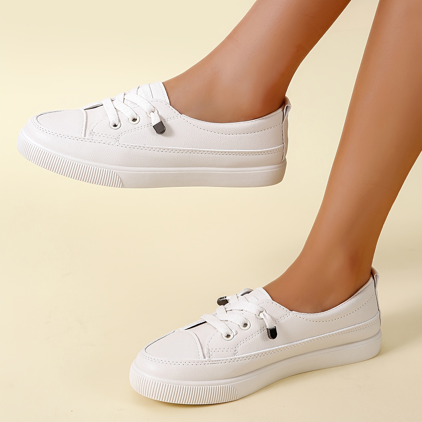 slip on sneakers, womens slip on sneakers casual low top flat skate shoes all match whiter trainers details 8