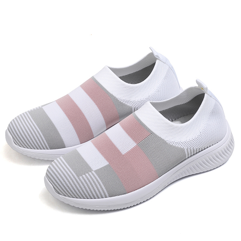 womens colorblock sock sneakers comfortable breathable slip on sports shoes casual walking shoes details 6