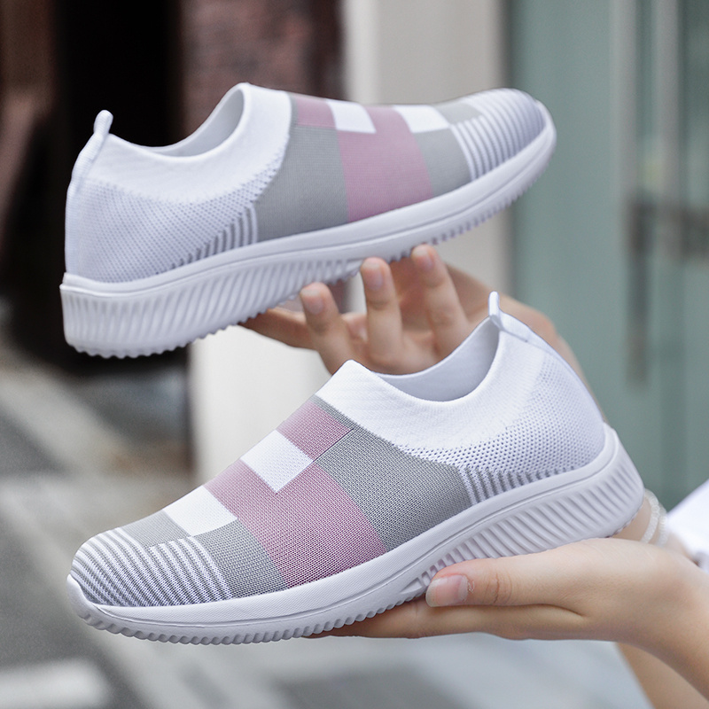 womens colorblock sock sneakers comfortable breathable slip on sports shoes casual walking shoes details 8