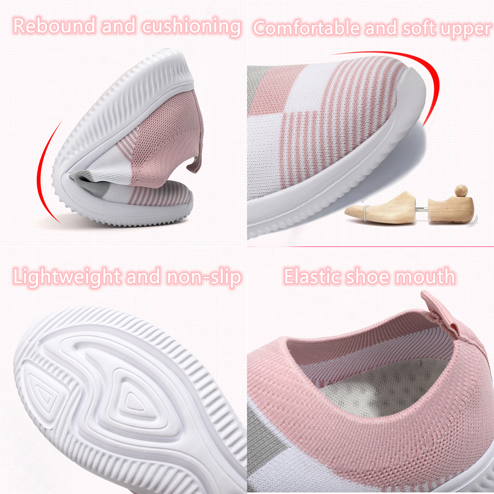 womens colorblock sock sneakers comfortable breathable slip on sports shoes casual walking shoes details 30