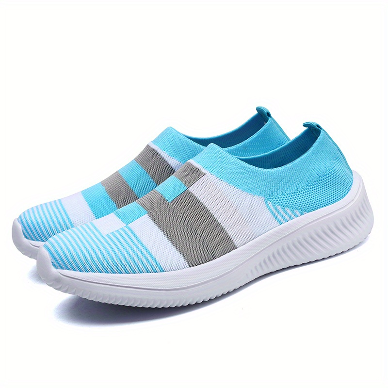 womens colorblock sock sneakers comfortable breathable slip on sports shoes casual walking shoes details 35