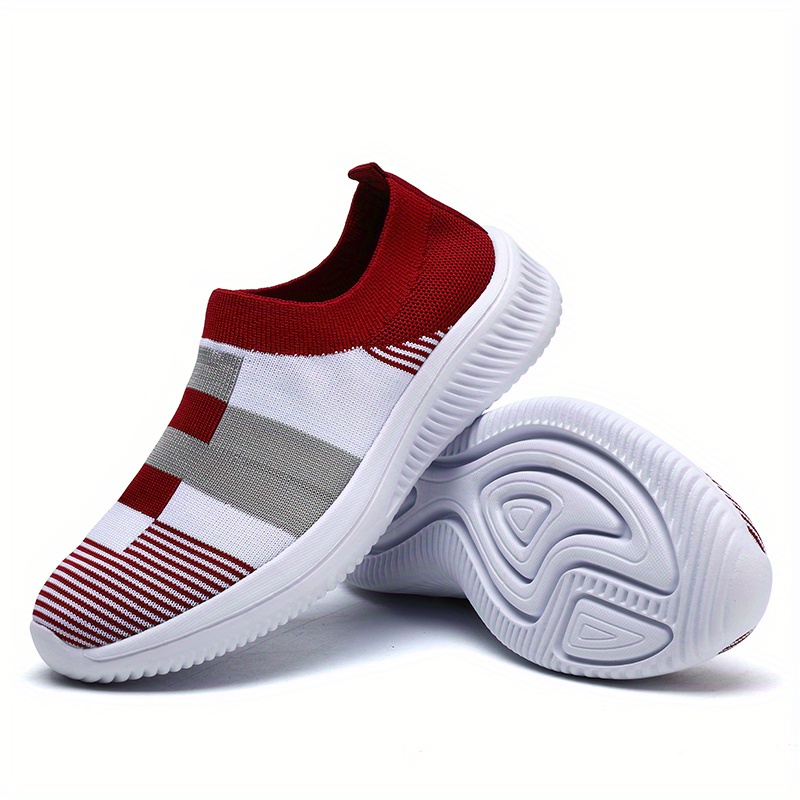 womens colorblock sock sneakers comfortable breathable slip on sports shoes casual walking shoes details 38