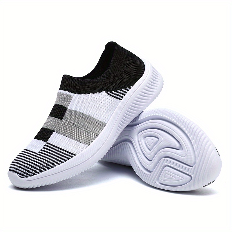 womens colorblock sock sneakers comfortable breathable slip on sports shoes casual walking shoes details 39