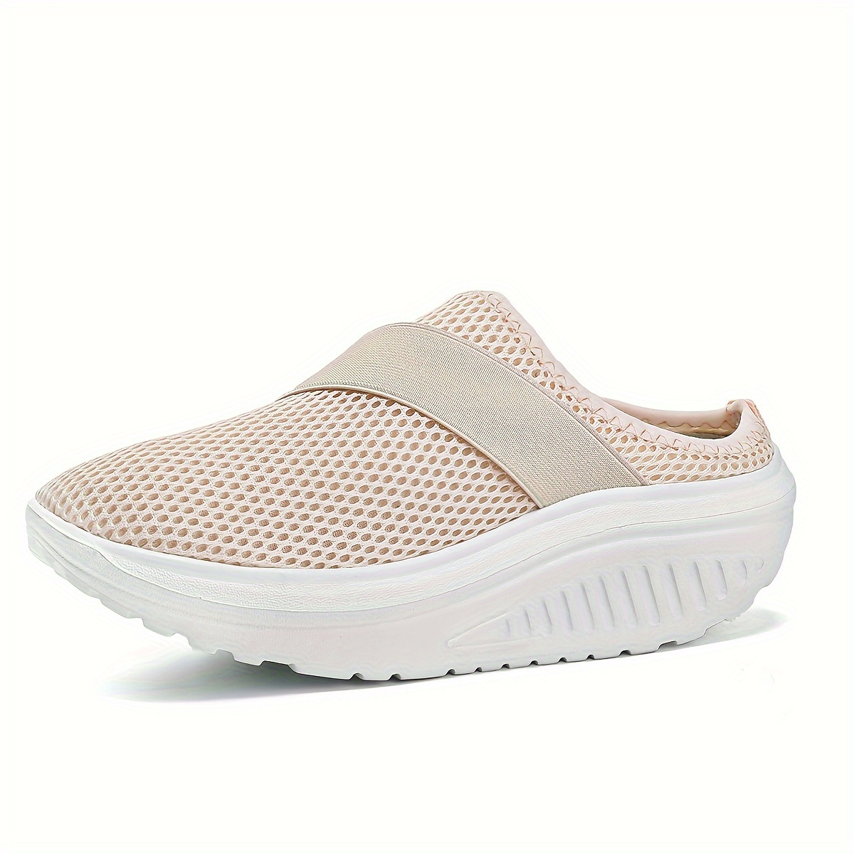 womens breathable mesh mule sneakers casual slip on outdoor platform shoes comfortable slip on shoes details 0