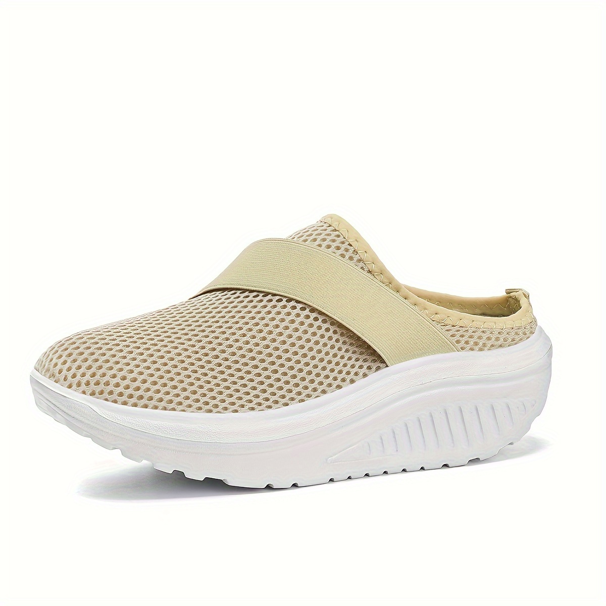 womens breathable mesh mule sneakers casual slip on outdoor platform shoes comfortable slip on shoes details 1