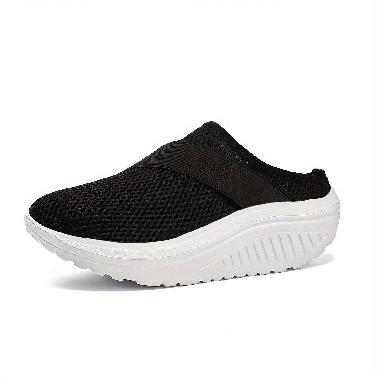 womens breathable mesh mule sneakers casual slip on outdoor platform shoes comfortable slip on shoes details 2