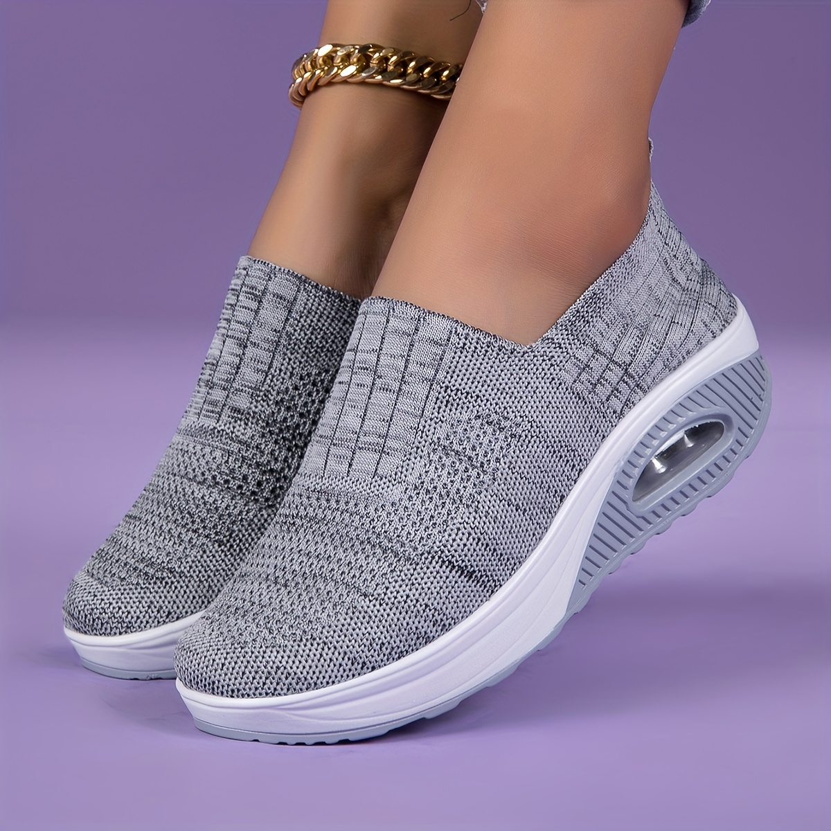 2022 new anti slip air cushion running sneakers breathable slip on casual shoes details 6