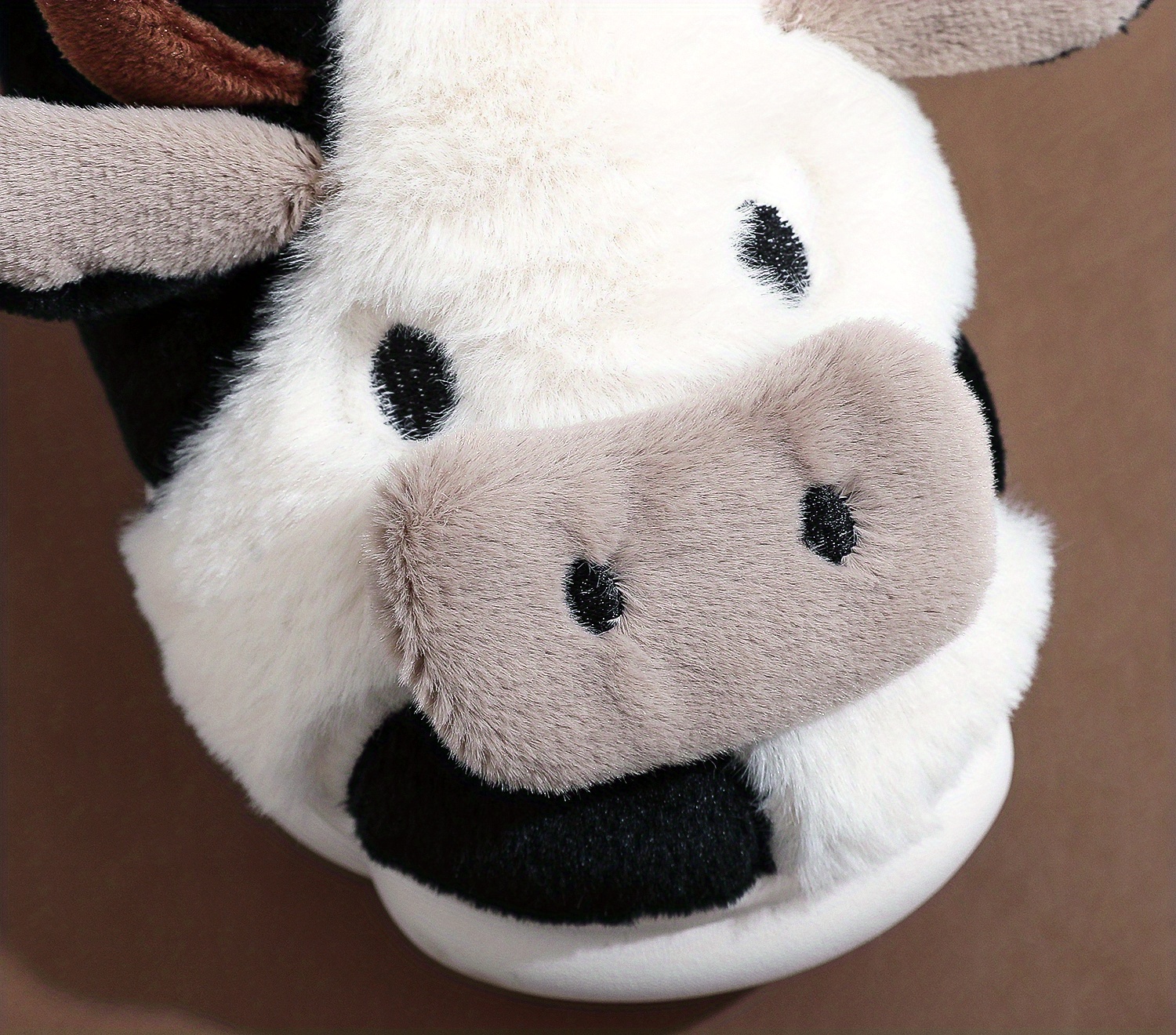 cute cow design slippers, womens cute cow design slippers casual slip on plush lined platform shoes warm indoor slippers details 4