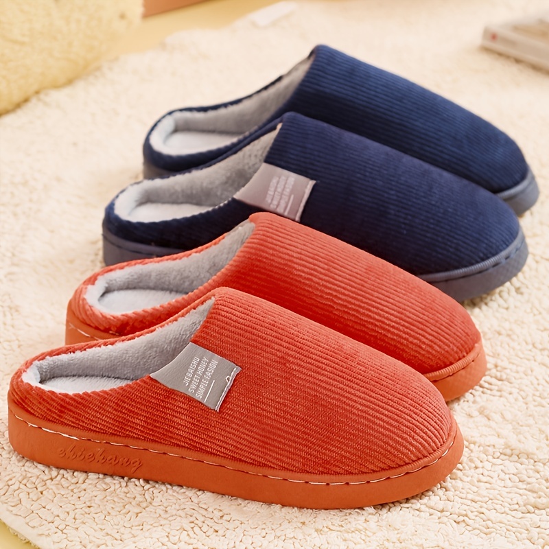 womens thick bottom home slippers household plush slippers anti slip thermal slippers details 0