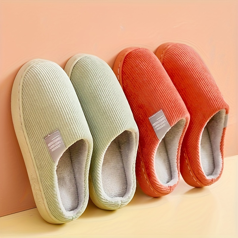 womens thick bottom home slippers household plush slippers anti slip thermal slippers details 2