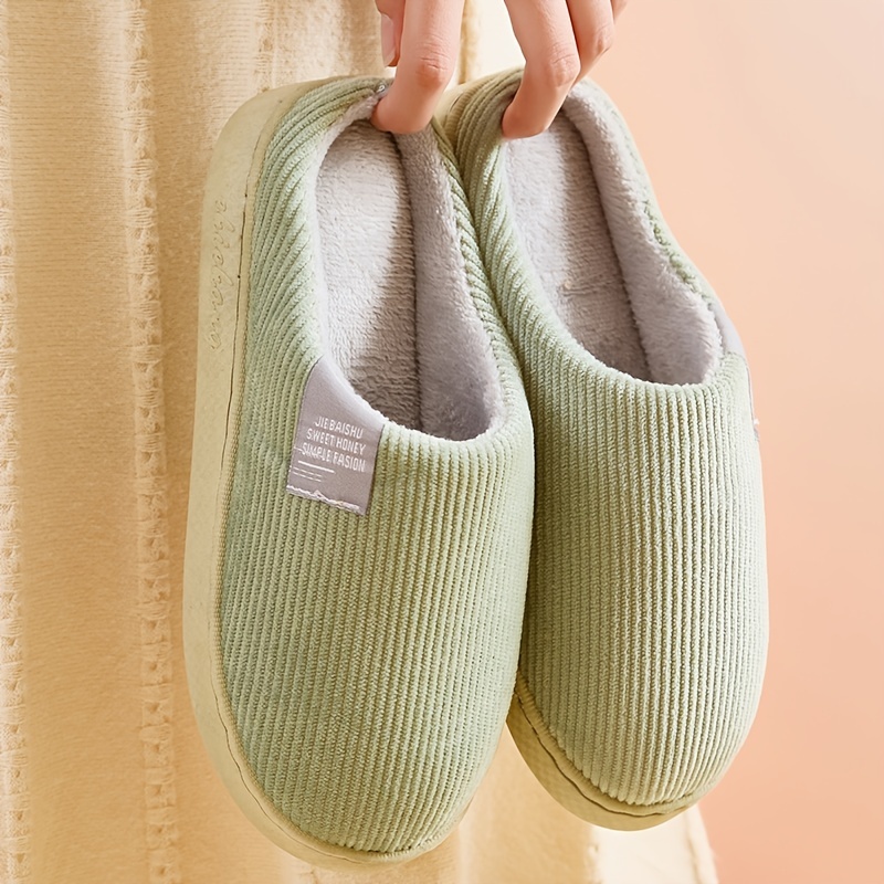 womens thick bottom home slippers household plush slippers anti slip thermal slippers details 6