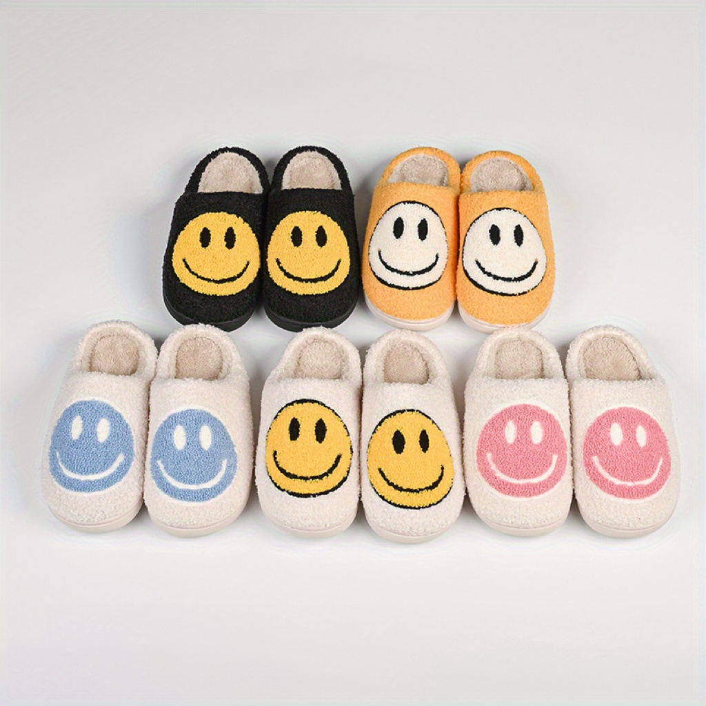 kawaii design slippers warm slip on soft plush cozy shoes womens indoor home slippers details 0