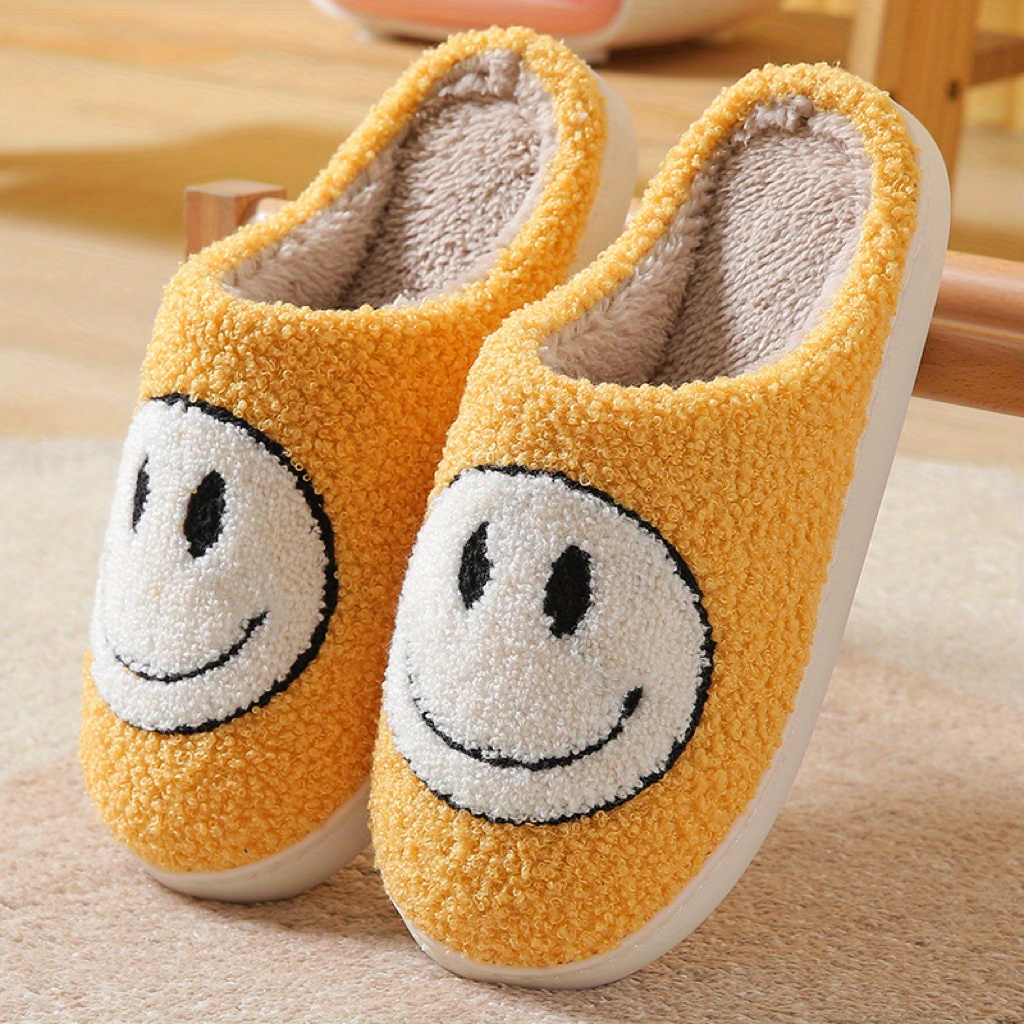 kawaii design slippers warm slip on soft plush cozy shoes womens indoor home slippers details 6