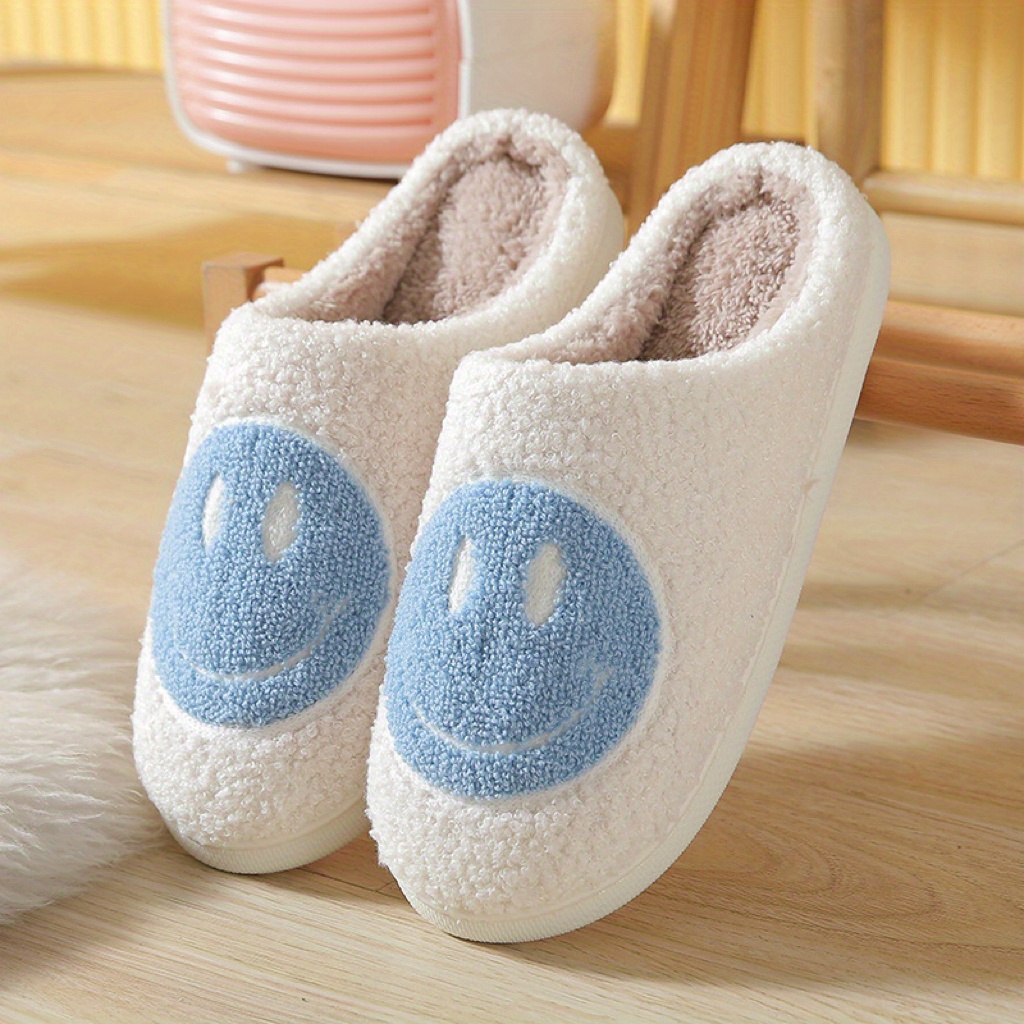 kawaii design slippers warm slip on soft plush cozy shoes womens indoor home slippers details 7