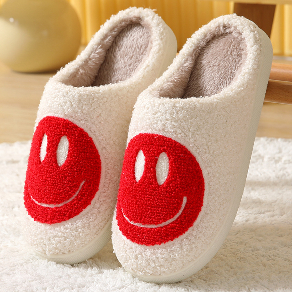 kawaii design slippers warm slip on soft plush cozy shoes womens indoor home slippers details 8