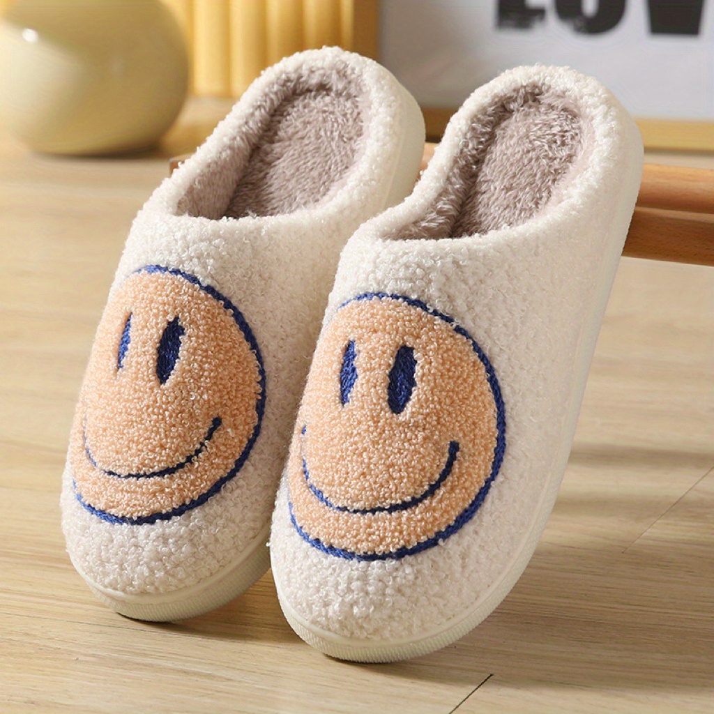 kawaii design slippers warm slip on soft plush cozy shoes womens indoor home slippers details 10