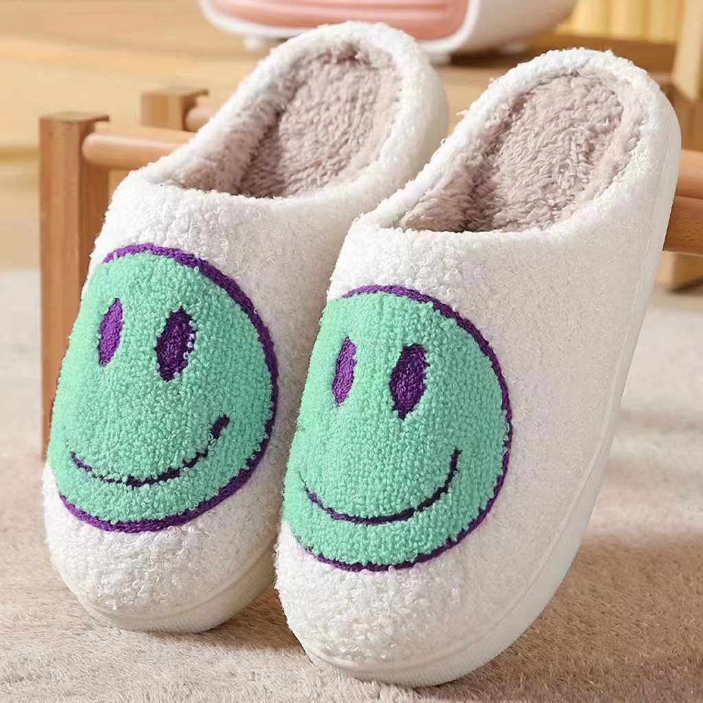 kawaii design slippers warm slip on soft plush cozy shoes womens indoor home slippers details 12