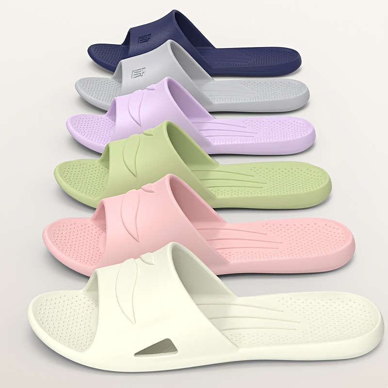 solid color slides casual slip on soft sole pillow slides lightweight bathroom home slides details 0