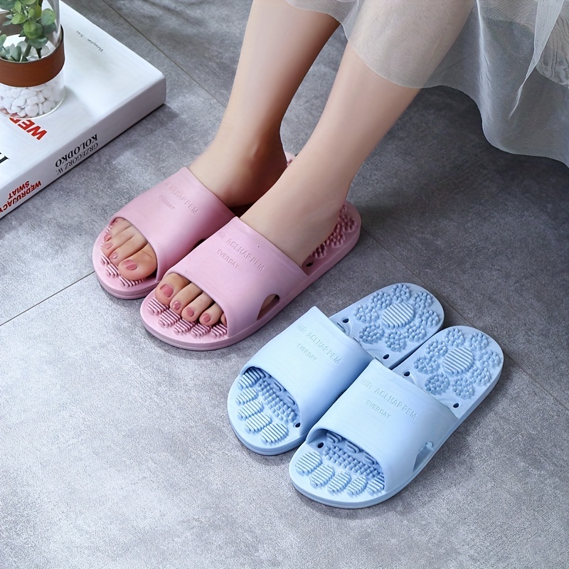 womens indoor massage slides soldi color comfy non slip bathroom shoes home pvc slides details 5