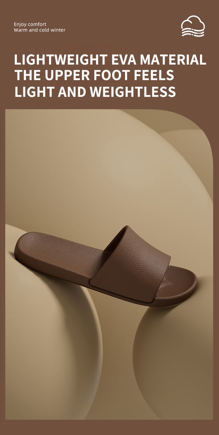 simple solid color slides casual open toe flat slip on shoes comfortable indoor home bathroom slides details 5