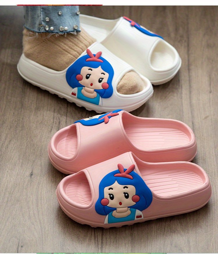 womens cartoon pillow slides kawaii soft sole non slip wear resistant shoes home bathroom eva slides details 1