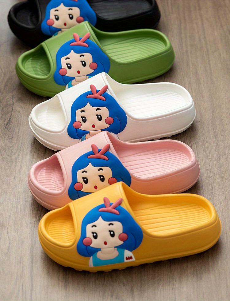 womens cartoon pillow slides kawaii soft sole non slip wear resistant shoes home bathroom eva slides details 3